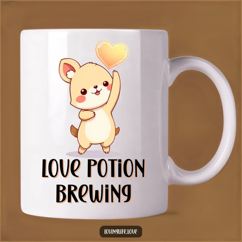 Funny Dancing Heart Animal Mug: Playful Love, Perfect Humorous Gift