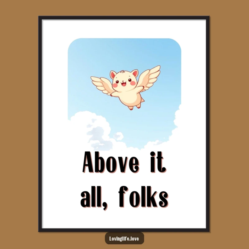 Funny Flying Animal Digital Art Print: Bring Sky-High Joy to Your Digital Space