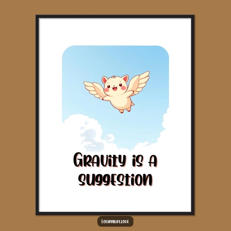 Funny Flying Animal Poster: Bring Joyful Skies to Your Wall Art