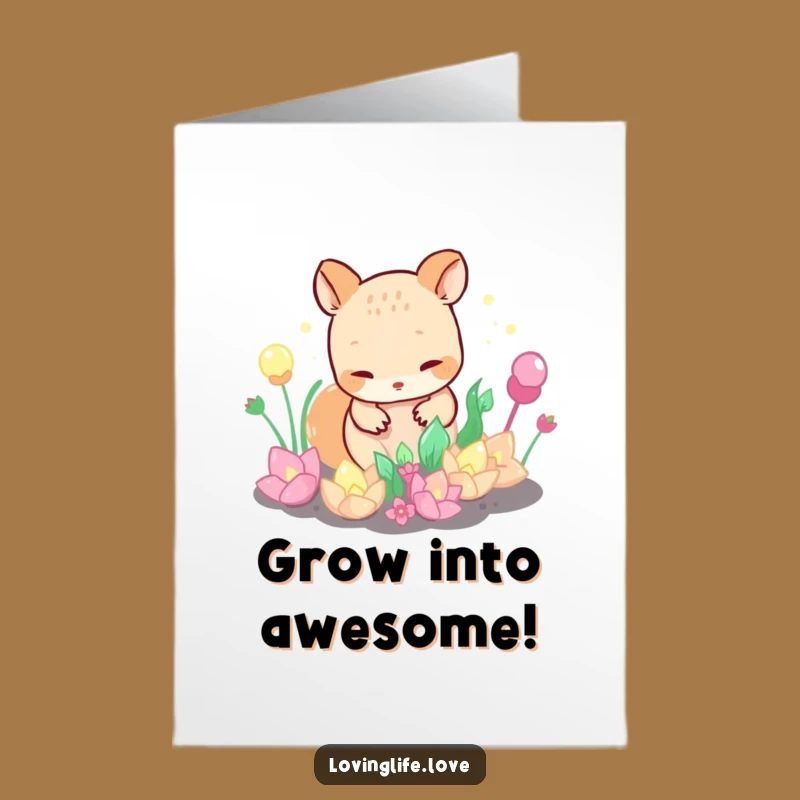Free Printable Birthday Card: Curious Gardener, Magic Plants, Downloadable Gift for Growth