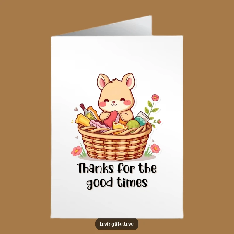 Free Printable Thank You Card: Picnic Sharing, Colorful Treats, Downloadable Gift of Thanks