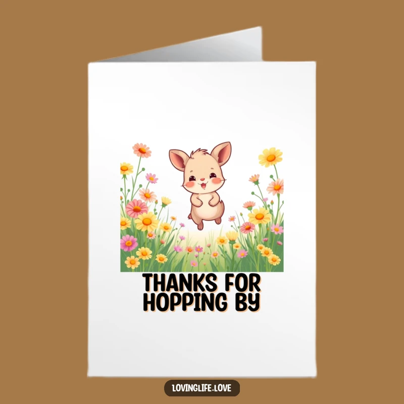 Free Printable Thank You Card: Wildflower Animal Cheer, Downloadable Gift for Gratitude